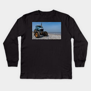Tractor on a beach Kids Long Sleeve T-Shirt